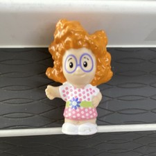 Fisher-Price Little People Figure Girl Orange Hair Pink Dress Glasses Sophie
