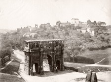 Arch Constantine Rome Italy Ancient Roman Ruins Palatine Hill Vtg. Photo 19thC.