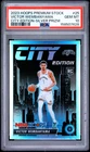 7628 Victor Wembanyama 2023 Panini Hoops Premium #25 Silver Prizm City RC PSA 10