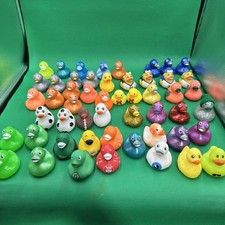 Large Lot of Rubber Ducks Jeep Mixed Themes Holiday Animals Characters 52 Pieces