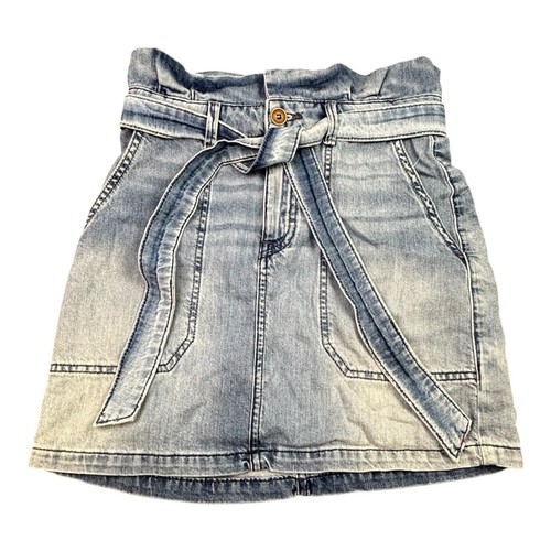 Free People Splendor In The Grass Jeansrock mit Bindegürtel indigoblau Gr. 4 NEU - Bild 2 von 14