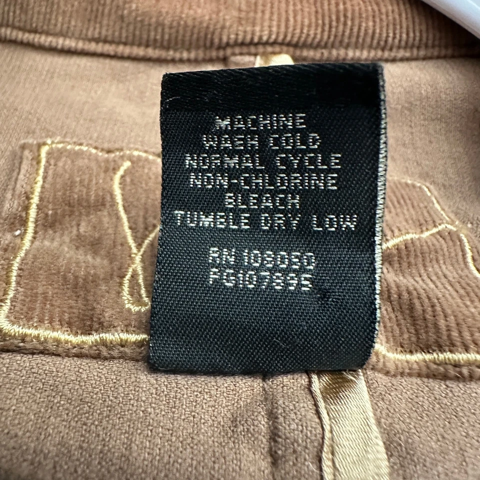 Jaqueta de veludo Venezia feminina Y2K tamanho 22 acabamento com babado boho marrom ocidental - Imagem 4 de 4