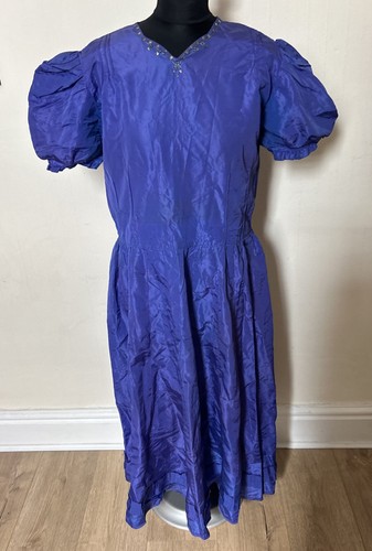 Vestido de fantasía vintage victoriano princesa reina azul disfraz panto teatro