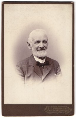 Fotografie A. Gottlieb EFT, Roskilde, Fröhlicher alter Mann mit ergrautem Vollb 