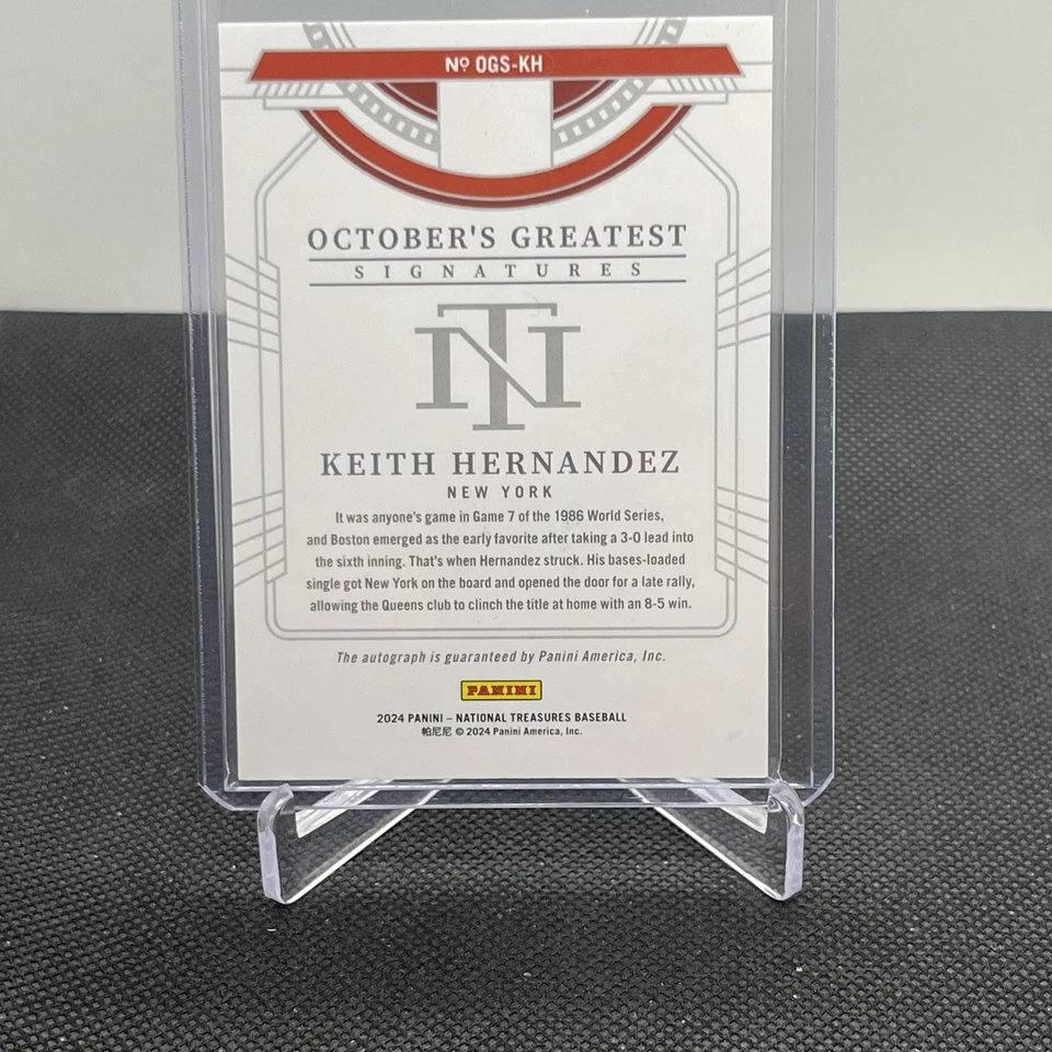 Panini National Treasures Keith Hernandez 2024 automático/25 Foto 2 de 2