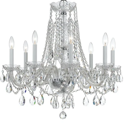 Crystorama 26" Polished Chrome 8-Light Traditional Crystal Chandelier - Picture 4 of 7