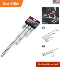 4-Piece 3/8 In. Socket Drive Extension Set, Heat-Treated Steel for Durability