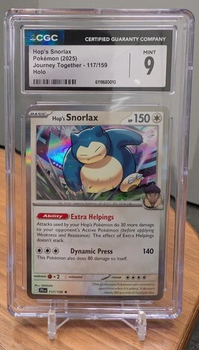 Hop's Snorlax 117/159 - Holo - CGC 9: Mint - Journey Together