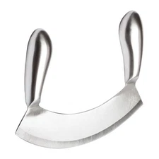 Winco KCC3 Stainless Steel Mezzaluna Knife