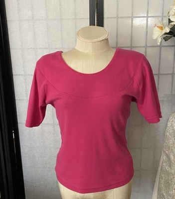 The Limited Wom XL VTG 90s Pink Rib Knit Stretch Top Bias Cut Neckline Dolman