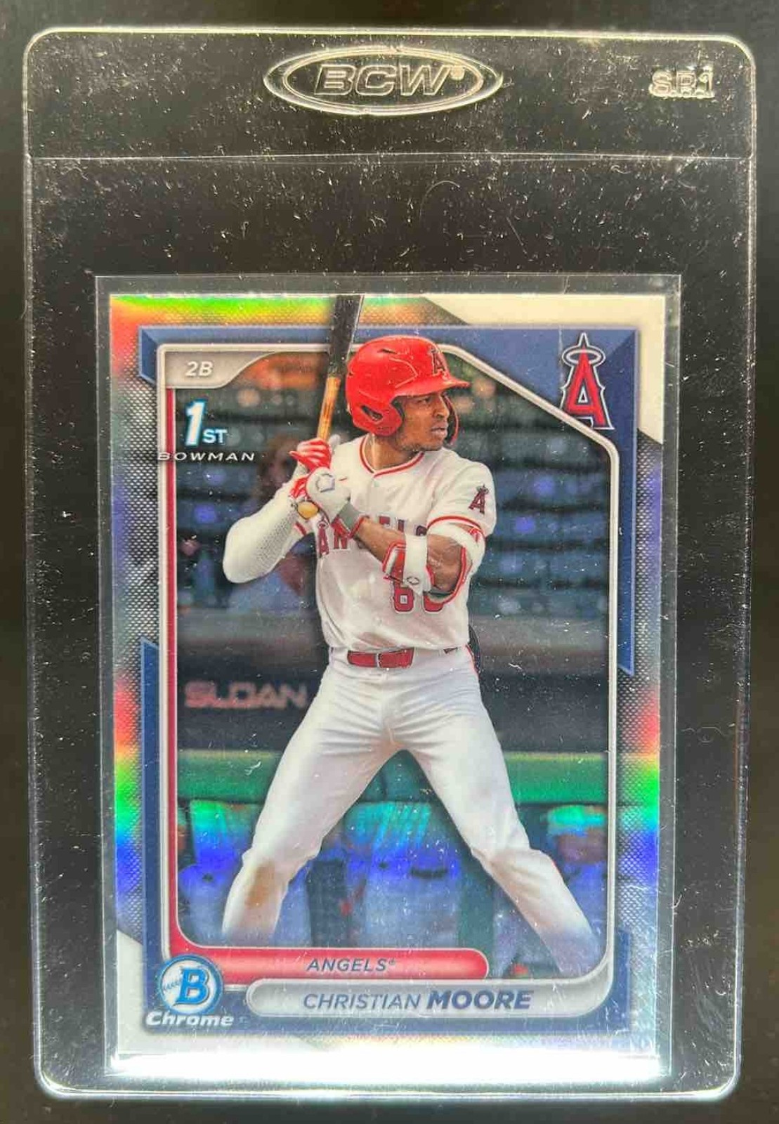 2024 Bowman Draft Christian Moore Chrome Refractor 1st Prospect #BDC-13 Angels