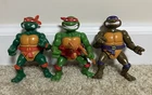 Vintage 1991 TMNT Action Figures Playmates Storage Shell Turtles Lot #7