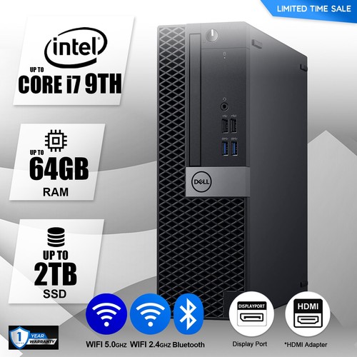 DELL Desktop Computer PC Up to i7 9TH, 64GB RAM, 2TB SSD, Windows 10/11,WIFI - 第 1/5 張圖片