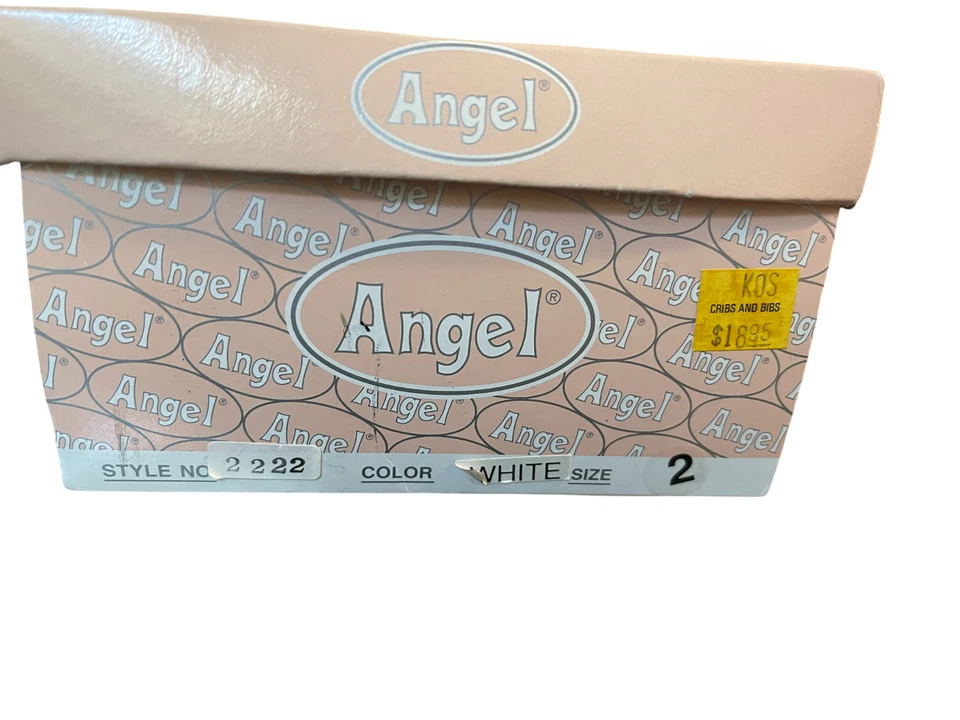 Angel Brand Baby Shoes Size 2 White Straps w Snaps - Image 4 of 4