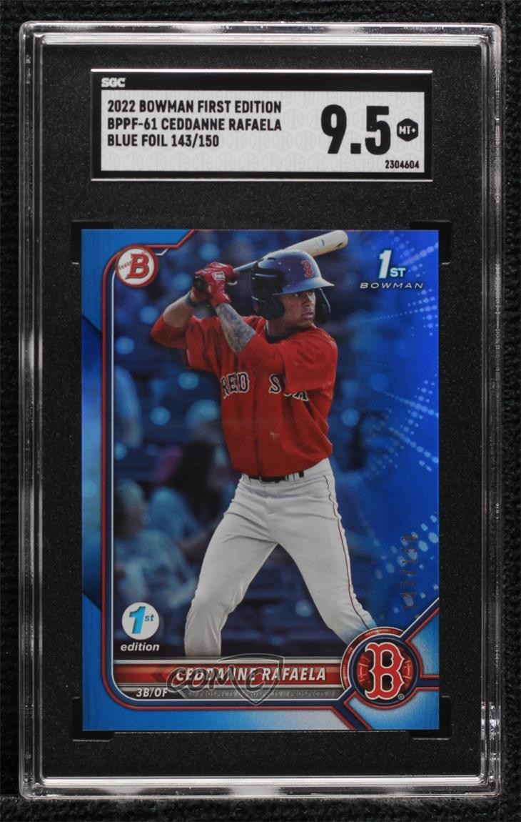 2022 Bowman 1st Edition Blue Foil 143/150 Ceddanne Rafaela SGC 9.5 Mint+ ya6