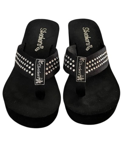 SKECHERS *CALI* Grace Kelly Chunky Platform Sandals Bling 2009 Sz 6 - Picture 2 of 7