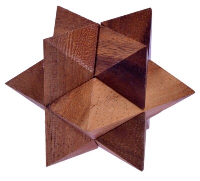 Stern Gr. M - 7 cm - Star - 3D Puzzle - Knobelspiel aus Holz