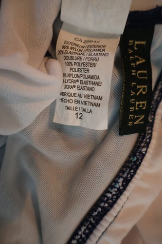 Lauren Ralph Lauren One Piece 12 White Paisley Floral Underwire Tummy Control - Picture 7 of 9