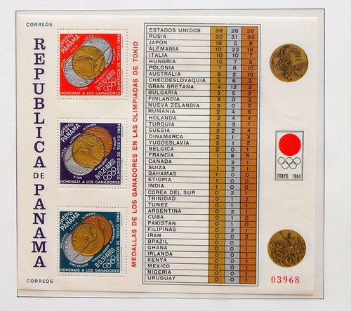 PANAMA 1964 OLYMPICS, Cpl XF MNH** Set + Sheet Sport Stamp Collection - 第 3/9 張圖片