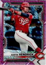 2021 Bowman Prospects #BCP-177 Austin Hendrick Fuchsia Shimmer /199   Reds