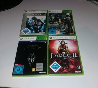** Sammlung / 4 Stück - Two Worlds II, Skyrim, Fable II, ... (Xbox 360) ''Gut'' **