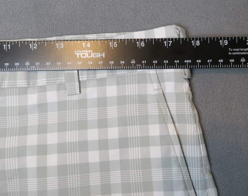 Nike Golf Chino Shorts Uomo Taglia 34 Dri Fit Grigio e Bianco Check Plaid Flat Front - Foto 6 di 8