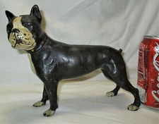ANTIQUE CAST IRON SKOOG BOSTON TERRIER DOG ART STATUE SCULPTURE HOME US DOORSTOP
