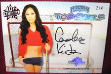 2014 BENCHWARMER HOCKEY TOP SHELF HOLOFOIL AUTOGRAPH #28 CANDACE KITA PINK 2/4