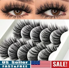 5 Pairs 3D False Eyelashes Mink Wispy Cross Pop Long Thick Soft Fake Eye Lashes