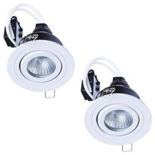 Litecraft Recessed Downlight IP65 Bathroom Tiltable GU10 Spotlight - 7 Colours  