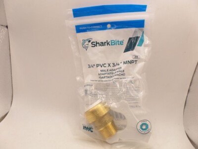 SHARKBITE UIP134A 3/4'' PUSH-TO-CONNECT PVC IPS X 3/4'' MIP BRASS ADAPTER FITTING
