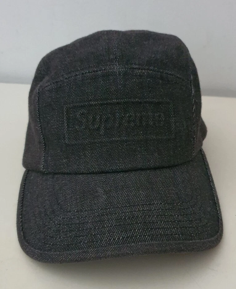 Casquette de camp en denim gaufré SS20 Supreme noire