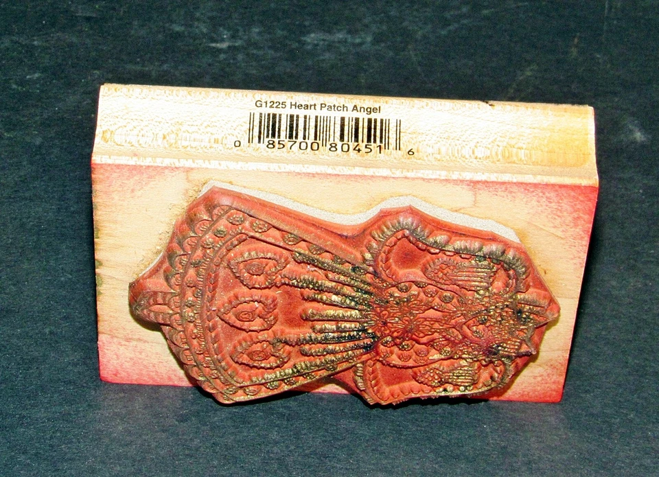 Sello de goma vintage Heart Patch Angel G1225 de Hero Arts 1996 Foto 3 de 4