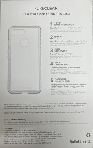 Tech21 Pure Clear Case - Google Pixel 3 - Picture 2 of 2