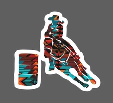Barrel Racing Sticker Rodeo Waterproof Country Western Gift NEW
