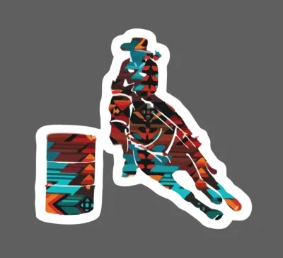 STICKER DYNASTY Barrel Racing Sticker Rodeo Waterproof Country Western Gift NEW