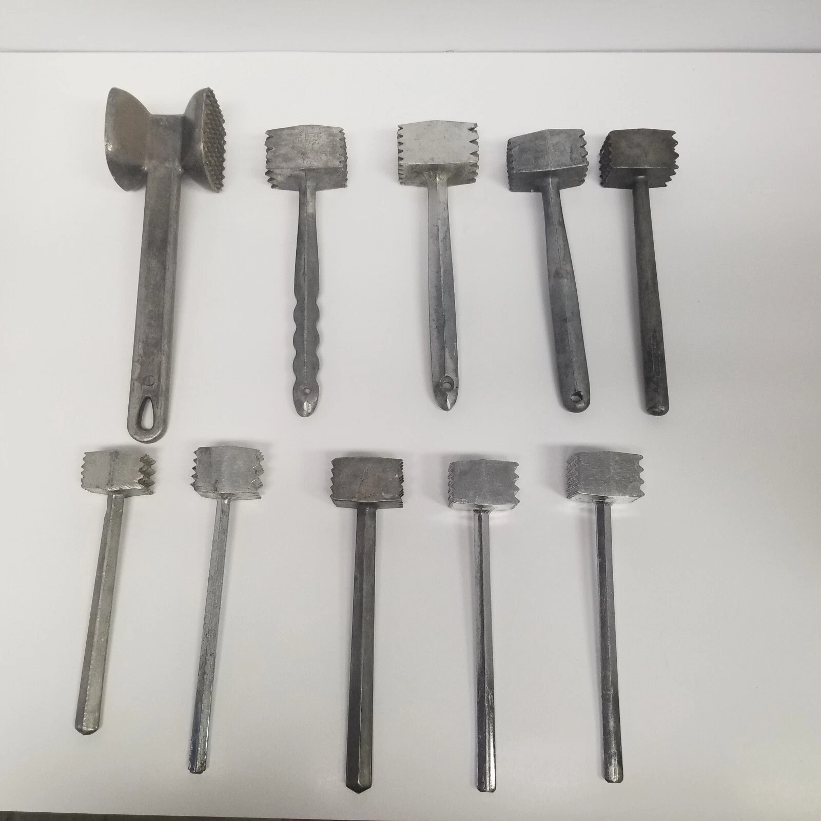 Vintage All Metal Meat Tenderizer Lot of 10, Various Sizes, Butchers, Chefs