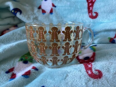 Festive Christmas Gingerbread Man Glass Mug Asda George Tkmaxx