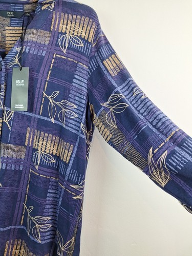 Isle Ladies Size Large Printed V-neck Dress New - Picture 4 of 10