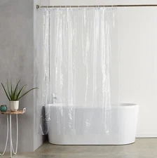Heavyweight 12 Gauge Shower Curtain Liner 72" x 72" Clear Vinyl