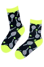 TENNIS LOVER dark blue cotton socks with tennis rackets