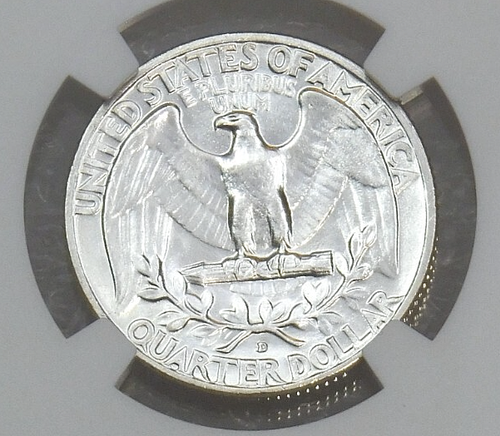 1955-D Washington Quarter NGC MS64 Frosty White PQ New Holder #C84Z - Picture 4 of 4