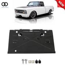 Rear License Plate Tag Bracket W/Hinge Plus Hardware Fuel Gas Door Black E-coat