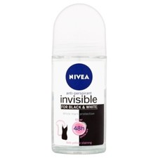Image of Nivea Invisible Black and White Clear Roll on Anti Perspirant Deodorant 50ml