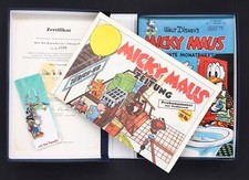 MICKY MAUS 1952 Reprint Kassette Nr. 1 + Zeitung + Anhänger + Schreiben Ehapa