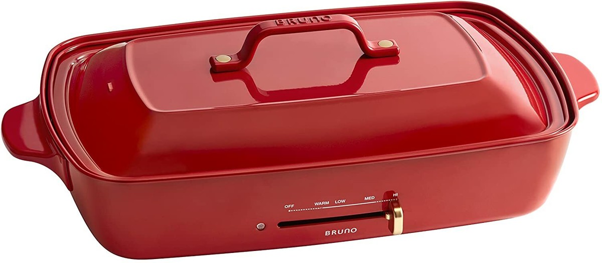 BRUNO Hot Plate Grande size レッド BRUNO Hot Plate Grande Size Flat Plate & Takoyaki BOE026-RD