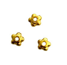 100 Bright Gold Brass 5x4mm Beaded Rondelle Accent Spacer Beads