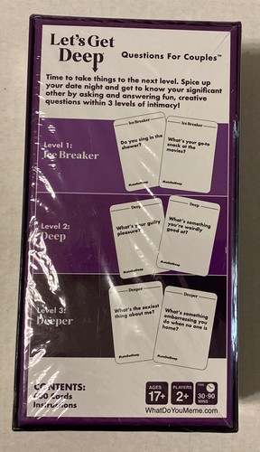 NEW Let's Get Deep - Questions For Couples Game 400 Cards (WHAT DO YOU ...