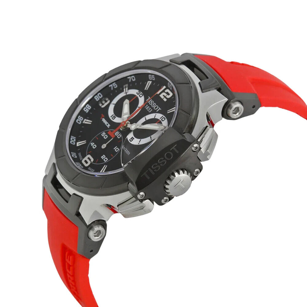 TISSOT T-Race Chronograph Quartz Black Dial Red Band Men's TISSOT T-Race Chronograph Quartz Black Dial Red Band Men's