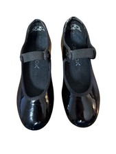 Capezio Black Patent Tap Shoes Size 11.5M